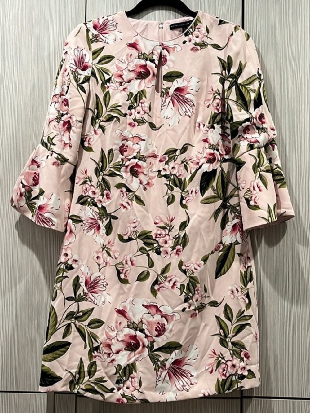 White House Black Market | Floral Print Shift Dress | Powder Pink | Size 0